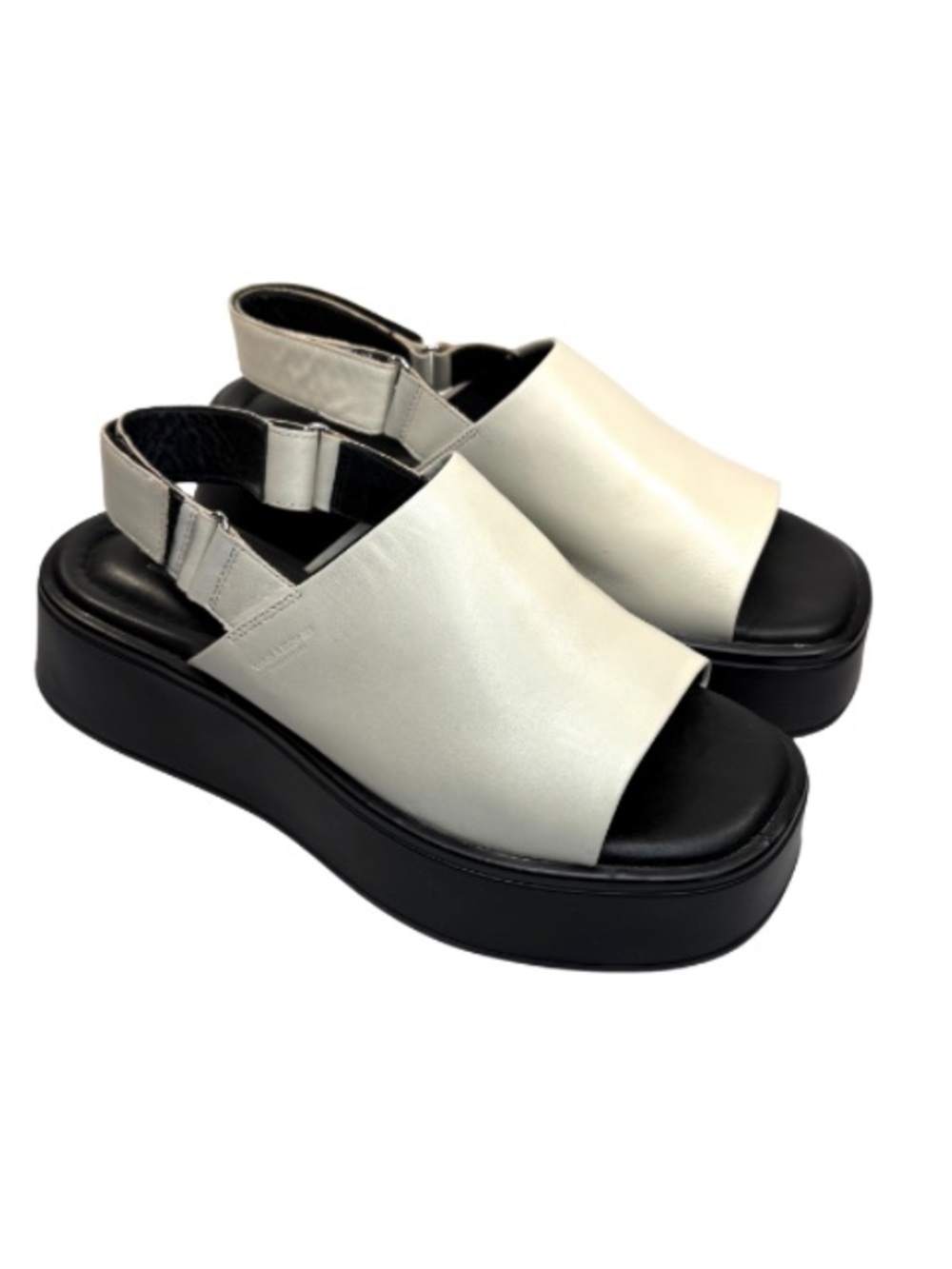 Vagabond Courtney Platform White Leather Slingback Mules | 39